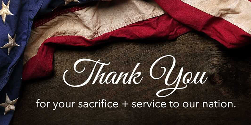 At Veterans Day We Thank You For Your Service and Sacrifice.